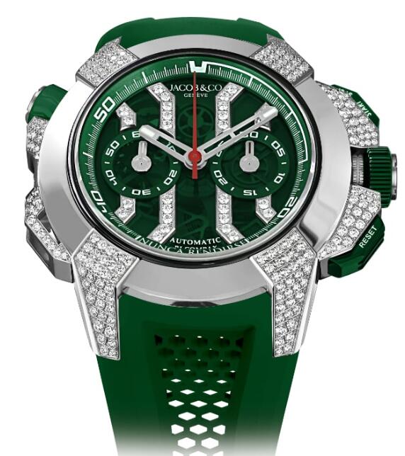 Jacob & Co Epic X Chrono Titanium Pave Diamonds Green EC412.20.AA.UA.ABRUA Replica watch